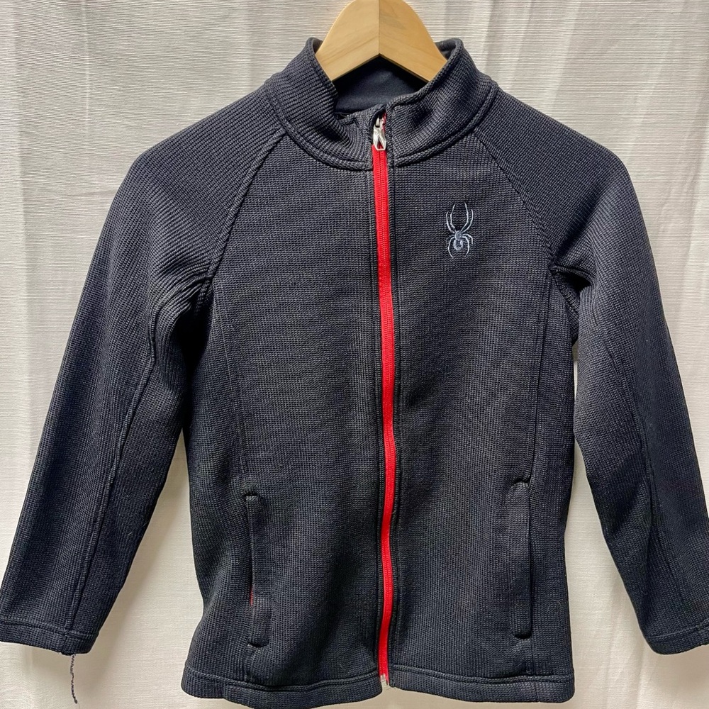 Spyder Charcoal/Black Jacket with Vibrant Red Accent